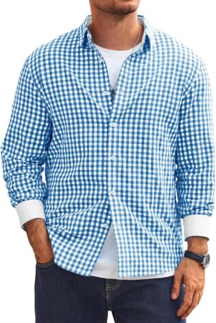 81qbl5NkyL._AC_SL1500_.jpg Runcati Chemise à carreaux à manches longues pour homme - Coupe droite - Chemise traditionnelle Oktoberfest - Chemise boutonnée - Chemise décontractée