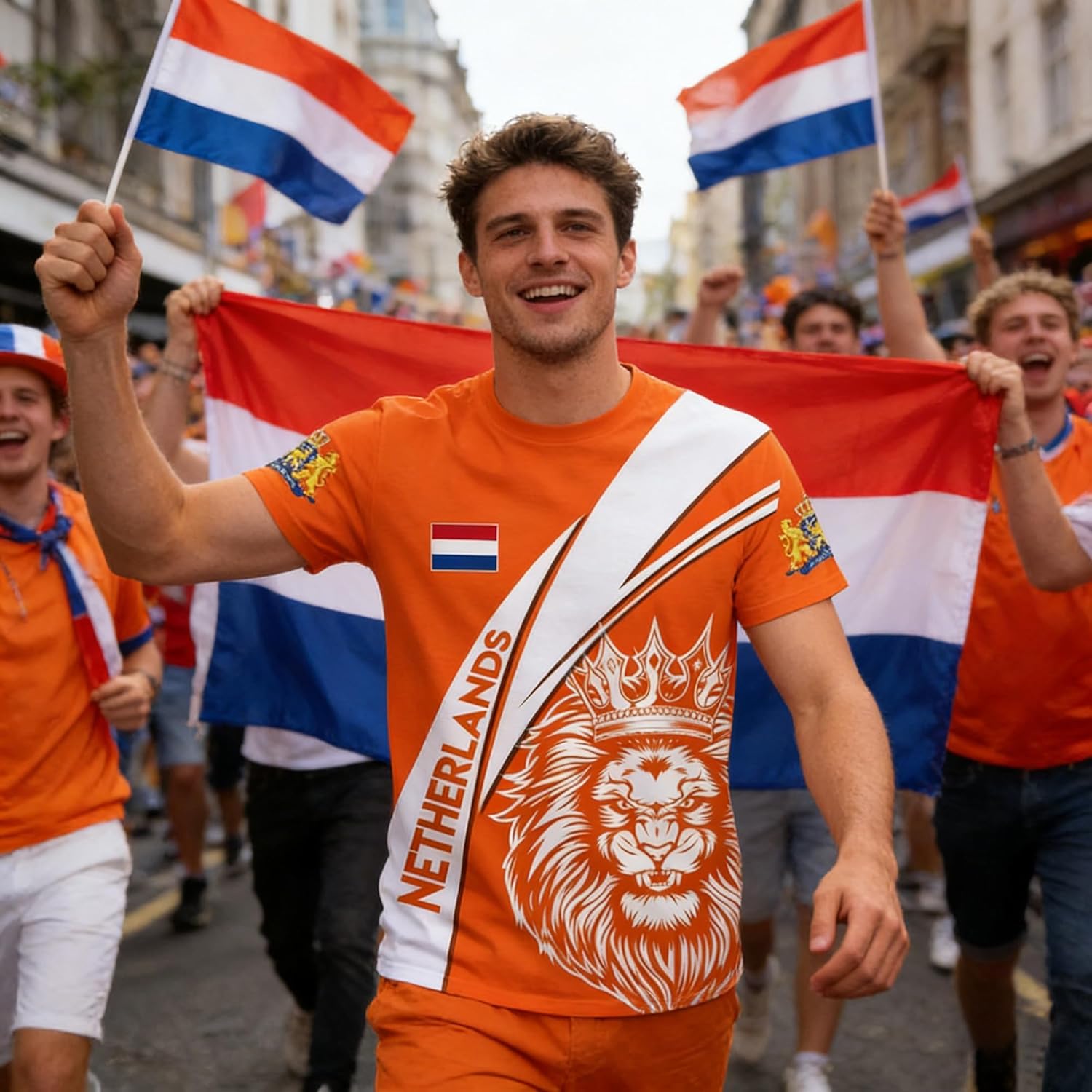 T-shirt de fan de football des Pays-Bas 2026, imprimé drapeau national, respirant, séchage rapide, sport, décontracté, pour homme, femme, enfant - Image 4