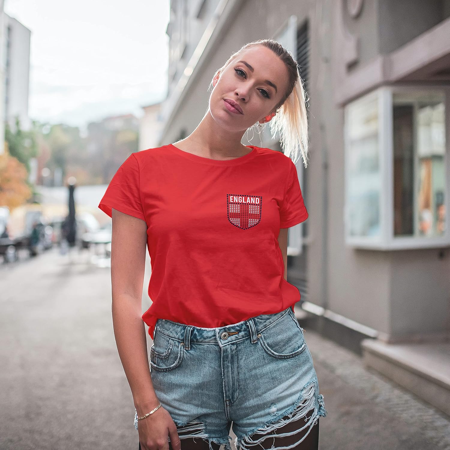 Varsany Maillot de football pour femme Motif drapeau de l'Angleterre - Image 3