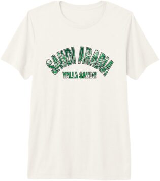 Maillot pour Fan de Football 2026 Arabie Saoudite Yalla Saudi T-Shirt Haut de Gamme