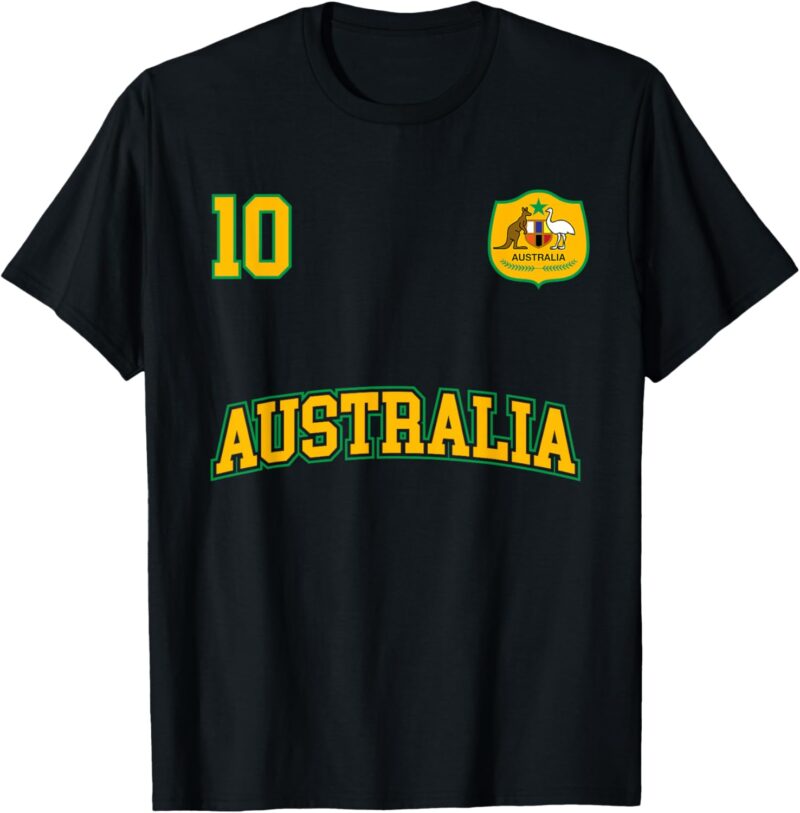 Équipe Australie Sports Nombre 10 Drapeau Australien T-Shirt