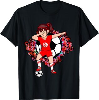 Maillot de football Tunisie pour fille - Motif floral T-Shirt