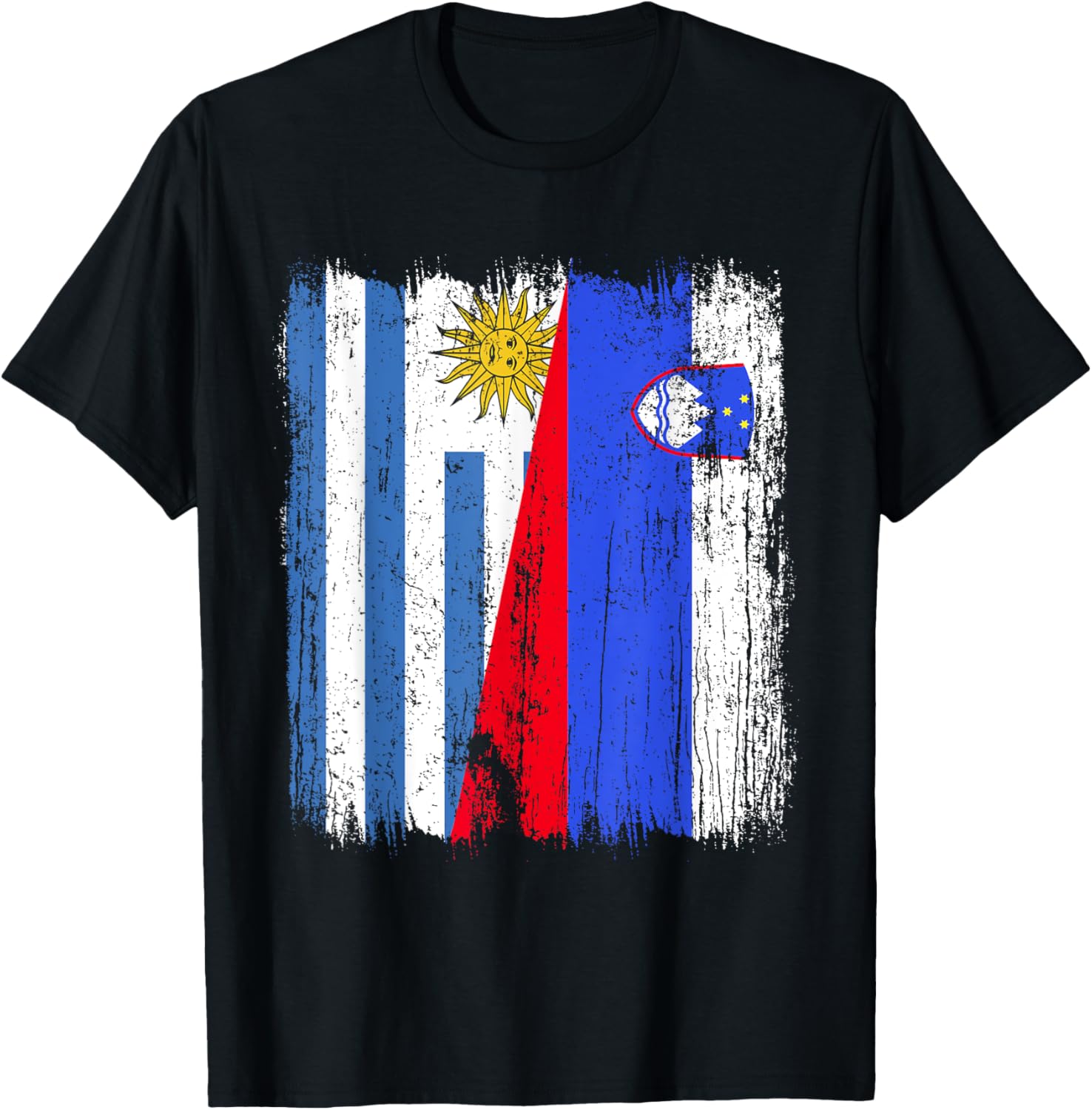 Maillot Uruguay Slovénie demi-drapeau Uruguayan Slovenian Pride T-Shirt